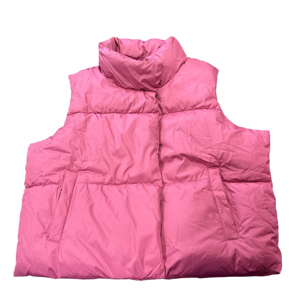 Women’s Pink Puffer Vest - Sleeveless Winter Jacket